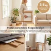 2er Set Klappbare TV Tabletts aus Bambus Tragbarer Beistelltisch Esstisch Weiß + Natur
