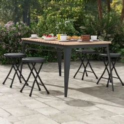 2er Set Klapphocker klappbarer Hocker mit Tragegriff, 150 kg Tragkraft für Küche Garten Schwarz