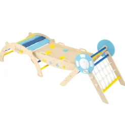 3er Set Klettergerüst Klappabres Kletterdreieck mit Rutsche & Kletterbogen Seefahrer Sprossendreieck
