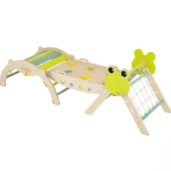 3er Set Klettergerüst Klappabres Kletterdreieck mit Kletterbogen & Rutsche Frosch Sprossendreieck