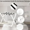 2er Set Kofferständer Klappbar Gepäckablage mit 2-Stöckiger Design Weiß