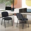5er Set Konferenzstühle Stapelbare Besucherstühle ohne Armlehnen Armlose Stapelstühle Schwarz