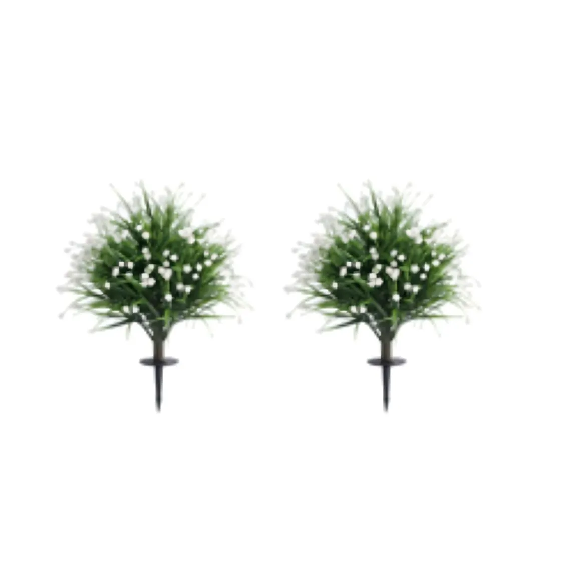2er Set Kunstblumen mit 20 cm Erdspieß Kunstzwiebelgras mit Kamelien 70 cm