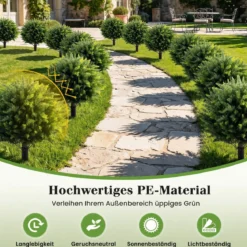2er Set Kunstpflanzen mit Erdspieß 70 cm Künstliche Zypresse aus PE Immergrüne Künstliche Pflanzen