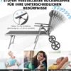 2er Set Liegestuhl aus Aluminium mit Rollen Klappbare Sonnenliege 137,5 x 75 x 23,5 cm Grau
