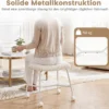 2er Set Rollhocker Gepolstert mit Gewölbter Sitzfläche & 4 Leichtgängigen Rollen Weiß