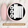 2er-Set Samt Sitzhocker mit 32L + 21L Stauraum Ottomanen Runde Couch Beistellhocker Rosa