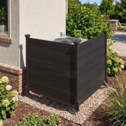 2er Set Sichtschutzzaun 2 Teilig 119 x 119 cm Gartenzaun aus Tannenholz Outdoor Holzzaun mit 3 Pfählen