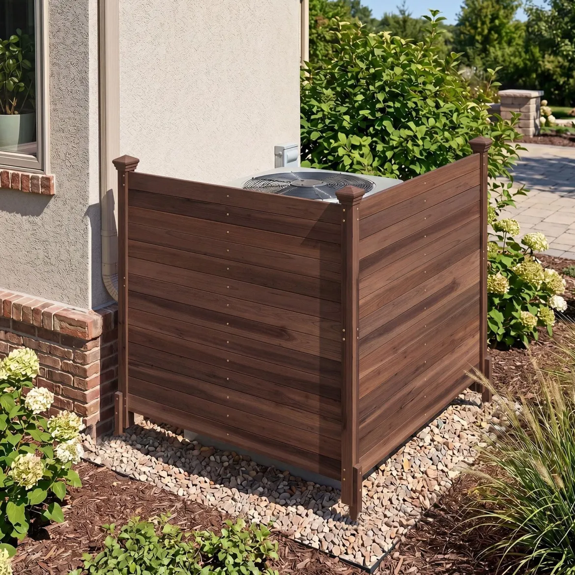 2er Set Sichtschutzzaun 2 Teilig 119 x 119 cm Gartenzaun aus Tannenholz Outdoor Holzzaun mit 3 Pfählen