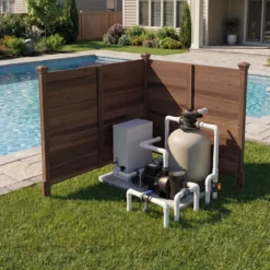 2er Set Sichtschutzzaun 2 Teilig 119 x 119 cm Gartenzaun aus Tannenholz Outdoor Holzzaun mit 3 Pfählen