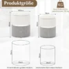 2er-Set Sitzhocker Samt Ottomanen mit 32L + 21L Stauraum Pouf Hocker runde Couch Beistellhocker Grau