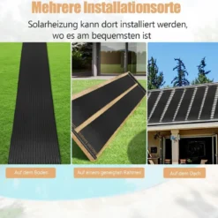 2er Set Solarkollektor Poolheizung 300 x 75 cm Solarheizung aus UV-Beständiger Kunststoff