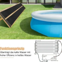 2er Set Solarkollektor Poolheizung 300 x 75 cm Solarheizung aus UV-Beständiger Kunststoff