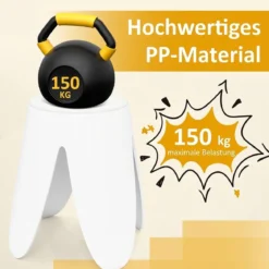 8er-Set stapelbare Hocker runde Sitzhocker aus Kunststoff tragbare Stühle mit Sitzkissen 45 x 45 x 46 cm Weiß