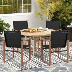 2er Set Terrassenstuhl Set mit Atmungsaktiver Sitzfläche & Rückenlehne Gartenstühlen