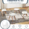 4er Set Transparent Esszimmerstühle mit Massivholz Beine Skandinavische Küchenstühle Akzentstuhl Weiß