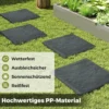 8er Set Trittsteine für Garten Gehwegplatten aus Polypropylen Steinplatten inkl. 32 Erdspießen 39,5 x 39,5 cm Grau