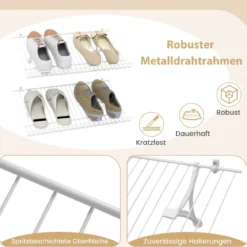 2er Set Wandmontage Schuhregale Metall-Draht Lagerorganisator Set Anpassbare Schrankregal