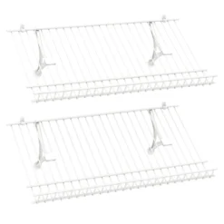 2er Set Wandmontage Schuhregale Metall-Draht Lagerorganisator Set Anpassbare Schrankregal