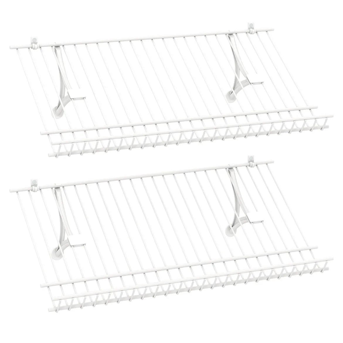 2er Set Wandmontage Schuhregale Metall-Draht Lagerorganisator Set Anpassbare Schrankregal