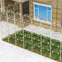 4er Set 180 x 50 cm Metall Rankgitter zum Stecken Dekorativer Gartenzaun Freistehende Rankhilfe