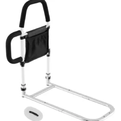 Erwachsene Bettgitter Rausfallschutz mit 2 Handlauf & Tasche & Befestigungsgurt bis 136 kg