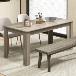Esstisch Holz 160 x 80 cm großer Tisch rechteckiger Küchentisch Speisetisch Natur/Schwarz