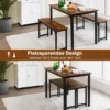 Esstisch mit 2 Bänken Essgruppe 3er-Set 110 x 70 cm Küchentisch für 4 Personen Kaffee + Schwarz