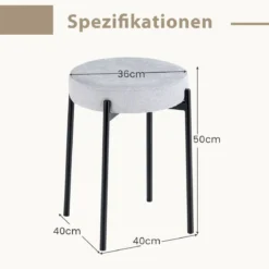 Esszimmerstühle 4er Set gepolsterte Küchenstuhl stapelbar mit Metallbeinen Hellgrau
