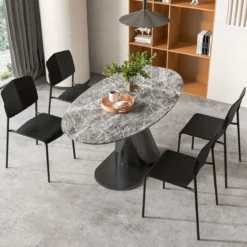 Esszimmerstuhl-Set aus 4 Stühlen Küchenstühle mit Rückenlehne stapelbare Küchensessel Bunt/Schwarz