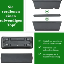 5-Etagen-Hochbeet Pflanzenständer Freistehende Pflanzenleiter 57 x 68,5x 114 cm Grau