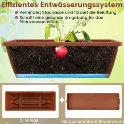 5 Etagen Vertikales Hochbeet mit Rollen Blumenbeet mit Pflanzkästen Blumenkasten