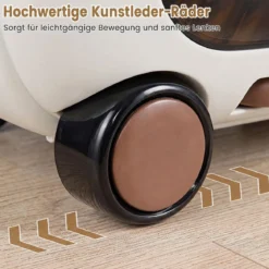 Fahrbarer Kleinkindkoffer mit Rollen Ausklappbaren Seitenpedalen & Sitz 25 kg Belastbarkeit