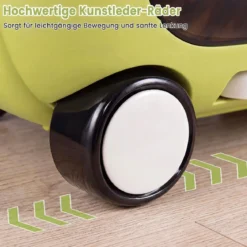 Fahrbarer Kleinkindkoffer mit Rollen Ausklappbaren Seitenpedalen & Sitz 25 kg Belastbarkeit