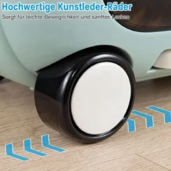 Fahrbarer Kleinkindkoffer mit Rollen Ausklappbaren Seitenpedalen & Sitz 25 kg Belastbarkeit