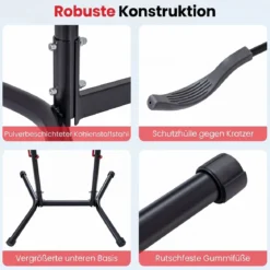 Fahrradständer für 4 Fahrräder Freistehender Fahrradhalter mit Verstellbaren Haken