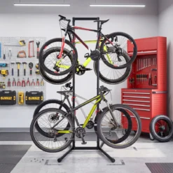 Fahrradständer für 4 Fahrräder Freistehender Fahrradhalter mit Verstellbaren Haken