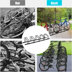 Fahrradständer mit 6 Fahrrad Stellplätze Standparker Bodenständer Schwarz