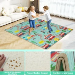 Faltbare Baby Krabblematte aus XPE Material Doppelseitige Spielmatte Babymatte Spielteppich