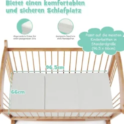 Faltbare Baby-Matratze Matratze aus Rückstellschaum Reisebettmatratze tragbar 96 x 65 x 8 cm Weiß