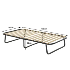 Faltbares Bett mit Luxuriöser Memoryschaum Matratze Komplett Bett 190 x 80 x 32 cm Schwarz + Weiß