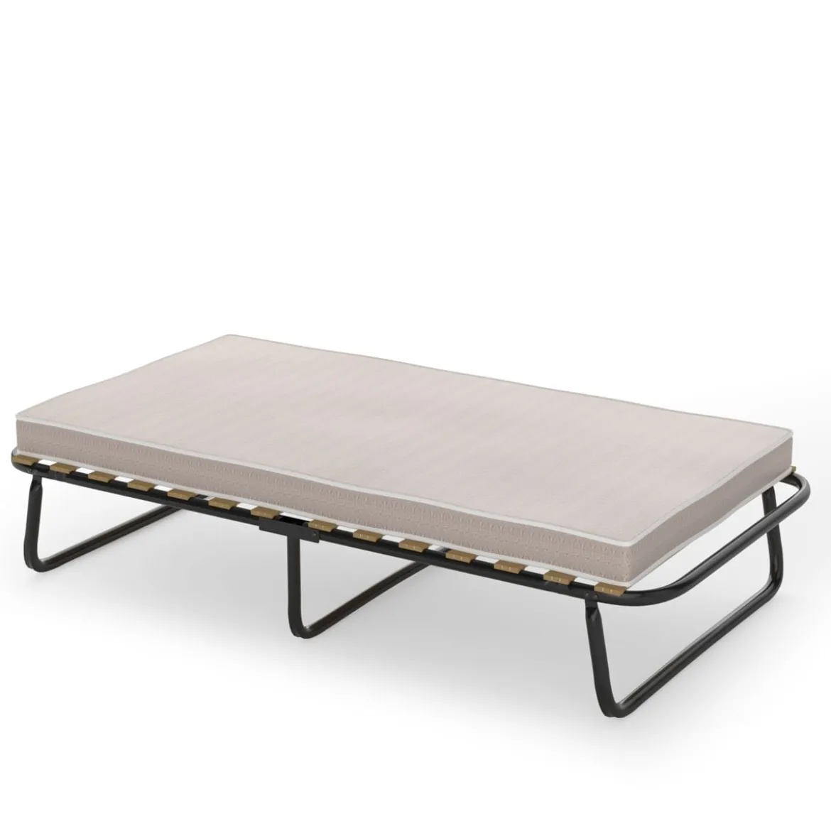 Faltbares Bett mit Luxuriöser Memoryschaum Matratze Komplett Bett 190 x 80 x 32 cm Schwarz + Weiß