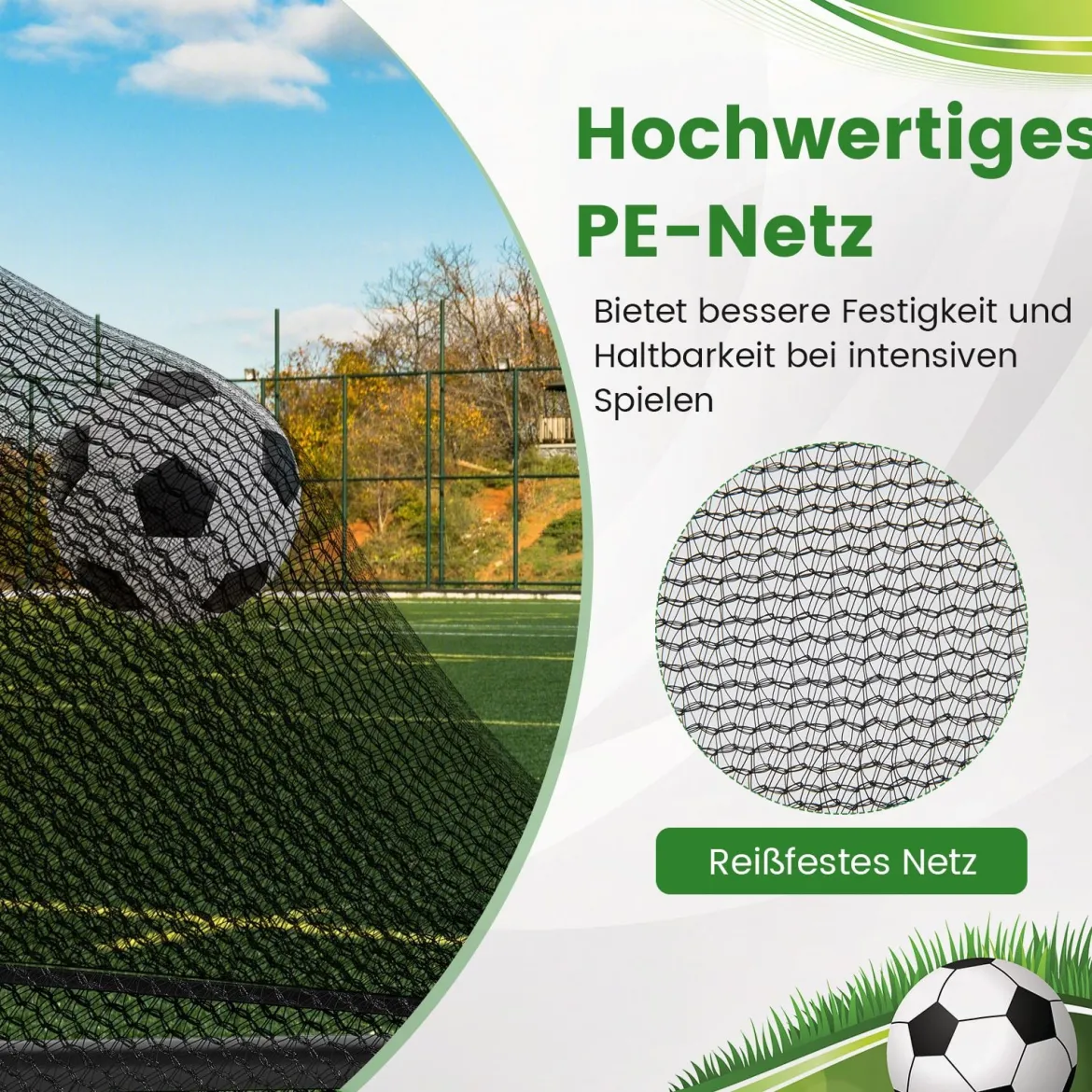 Faltbares Fußballtor 150x71x76cm Metallrahmen Wetterfestes PE Netz Erdspieße Einfach Montierbar für Outdoor Training Schwarz