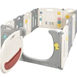 Faltbares Laufgitter mit 12 Panels Baby Laufstall tragbarer Spiellzaun