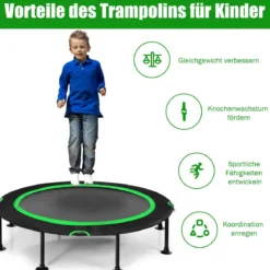 Faltbares Trampolin leises und sicheres Hüpfen φ120 x 26 cm Trampolin Schwarz und Grün