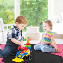Faltbare Trainingsmatte aus Kunstleder mit Klettverschlüssen & Tragegriffen 300 x 117 x 5 cm
