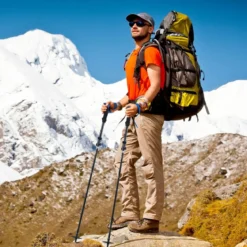 Faltbare Trekkingstöcke mit Schnellverschluss Wanderstöcke für 166-195 cm Körpergröße Blau