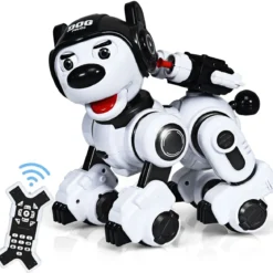 Ferngesteuert Hund Roboter Roboterhund intelligent Roboter-Spielzeug 18 x 25 x 25 cm Schwarz + Weiß