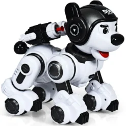 Ferngesteuert Hund Roboter Roboterhund intelligent Roboter-Spielzeug 18 x 25 x 25 cm Schwarz + Weiß