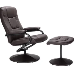 FernsehsesselDrehbar Kippbar TV Relaxsessel Relaxstuhl mit Fußhocker Braun